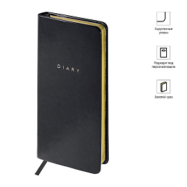 Еженедельник недатированный, карманный, 64л., кожзам, OfficeSpace "Windsor", черный, зол. срез фото Еженедельник недатированный, карманный, 64л., кожзам, OfficeSpace "Windsor", черный, зол. срез