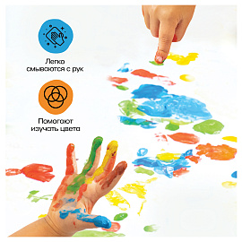 Краски пальчиковые JOVI (Испания), 5 цветов по 35 мл, на водной основе, в баночках, 540