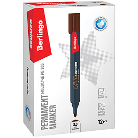 Маркер перманентный Berlingo "Multiline PE300" коричневый, пулевидный, 3мм