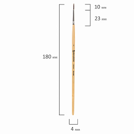 Кисть BRAUBERG, пони, круглая, №1, 200840