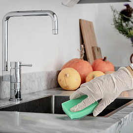 Губки для посуды 9,6х6,4х2,7 см, КОМПЛЕКТ 5 шт., MAXI, поролон с абразивным слоем, LAIMA К0013, 601554