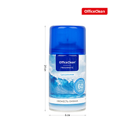 Сменный баллон для освежителя воздуха OfficeClean "Свежесть океана", сухое распыление, 250мл фото Сменный баллон для освежителя воздуха OfficeClean "Свежесть океана", сухое распыление, 250мл