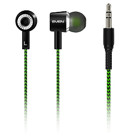 Наушники Sven E-107 черные/зеленые