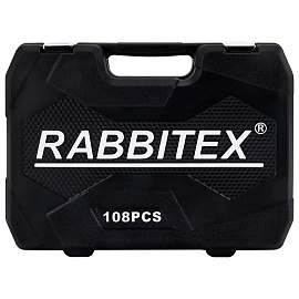 Набор инструментов для автомобиля, 108 предметов, пластиковый кейс, RABBITEX (РАББИТЕКС), 671339