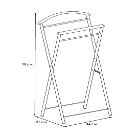 Вешалка-стойка костюмная "Контур", 980х440х310 мм, металл, белая, ВНП 367 Б