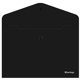 Папка-конверт на кнопке Berlingo "City Style", А4, 200мкм, непрозрачная, черная