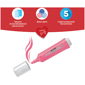 Текстовыделитель Luxor "Textliter" розовый, 1-4,5мм