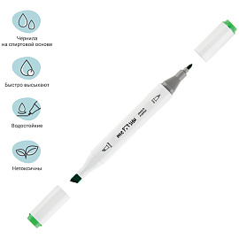 Набор двусторонних маркеров для скетчинга MESHU 06цв., основные цвета, корпус трехгранный, пулевид./клиновид.наконечники, ПВХ-бокс
