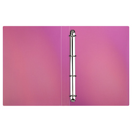 Папка на 4 кольцах СТАММ "Сияние" А4, 40мм, 700мкм, пластик, розовый