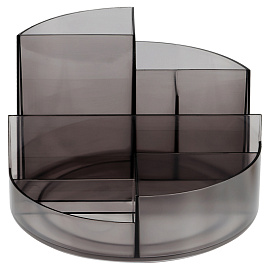 Подставка-органайзер "Профи", 130х130х90 мм, 6 отделений, тонированная серая, ОР05 фото Подставка-органайзер "Профи", 130х130х90 мм, 6 отделений, тонированная серая, ОР05