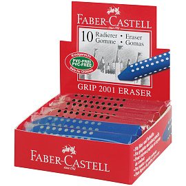Ластик большой FABER-CASTELL "Grip 2001", 90x15x15 мм, цвет ассорти, треугольный, 187101 фото Ластик большой FABER-CASTELL "Grip 2001", 90x15x15 мм, цвет ассорти, треугольный, 187101