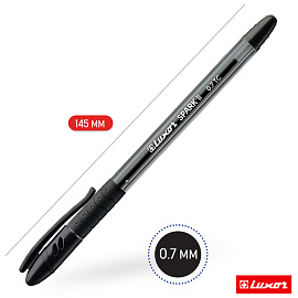 Ручка шариковая Luxor "Spark II" черная, 0,7мм, грип фото Ручка шариковая Luxor "Spark II" черная, 0,7мм, грип