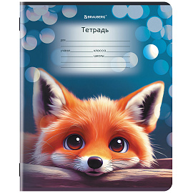 Тетрадь 12 л. BRAUBERG, косая линия, обложка картон, ЗВЕРУШКИ, 107289