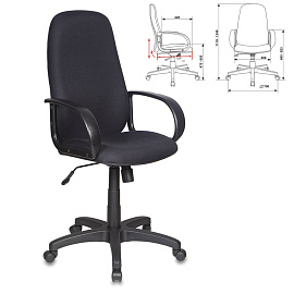 Кресло для руководителя Бюрократ CH-808AXSN чёрное (ткань, пластик)