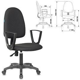 Кресло офисное Бюрократ CH-1300N черное (ткань, пластик)
