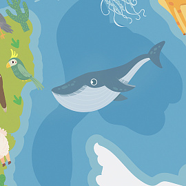 Клеенка для уроков труда Мульти-Пульти "Карта мира", 50*70см, ПВХ