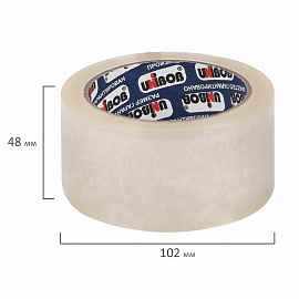 Клейкая лента упаковочная Unibob 600 48 мм x 66 м 45 мкм прозрачная