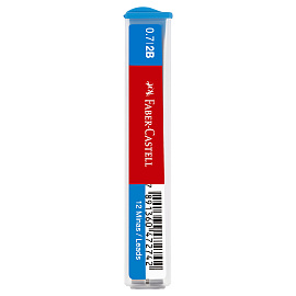 Грифели для механических карандашей Faber-Castell "Polymer", 12шт., 0,7мм, 2B