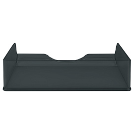 Лоток для бумаг горизонтальный СТАММ "Дельта", тонированный черный фото Лоток для бумаг горизонтальный СТАММ "Дельта", тонированный черный