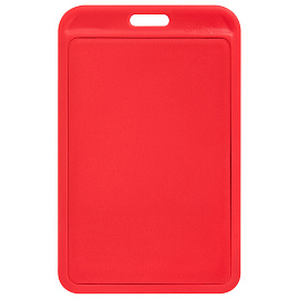 Бейдж вертикальный (85х54 мм), красный, МАТОВАЯ ПОВЕРХНОСТЬ, BRAUBERG EXTRA, 238816