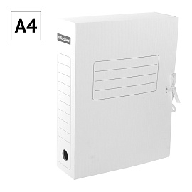 Папка архивная с завязками OfficeSpace, микрогофрокартон, 75мм, белый, до 700л. фото Папка архивная с завязками OfficeSpace, микрогофрокартон, 75мм, белый, до 700л.