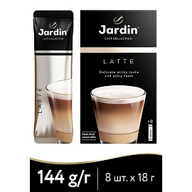 Кофе порционный растворимый Jardin 3 в 1 Latte 8 пакетиков по 18 г
