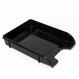 Лоток горизонтальный для бумаг BRAUBERG "Classic", 330х255х62 мм, черный, 237285
