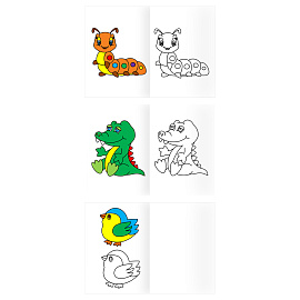 Раскраска А5, 8 стр., ТРИ СОВЫ "Раскрась по образцу. Выпуск 2",