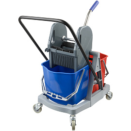 Тележка уборочная OfficeClean Professional, 2 съемных ведра 17л., механический отжим