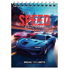 Блокнот А6 40л. на гребне BG "Supercar
