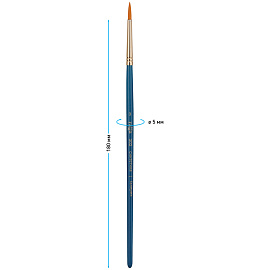 Кисть художественная синтетика Гамма "Галерея", круглая №3, короткая ручка фото Кисть художественная синтетика Гамма "Галерея", круглая №3, короткая ручка