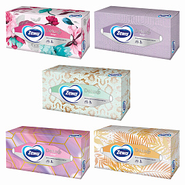 Салфетки косметические Zewa Deluxe 3-слойные (90 штук в упаковке)