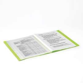 Папка 40 вкладышей BRAUBERG "Neon", 25 мм, неоновая, зеленая, 700 мкм, 227452