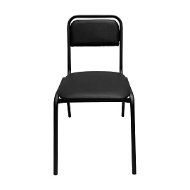 Стул для посетителей РС42, черный каркас, кожзам черный фото Стул для посетителей РС42, черный каркас, кожзам черный