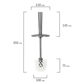 Ёршик для унитаза М-пластика с подставкой из пластика цилиндрический серый