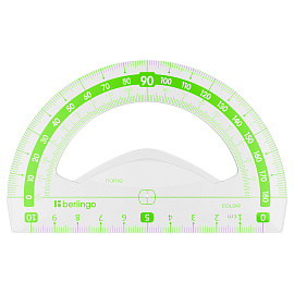 Транспортир 10см, 180° Berlingo "Color", пластиковый, ассорти, европодвес