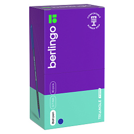 Ручка шариковая Berlingo "Triangle Twin" синяя, 0,7мм, игольчатый стержень