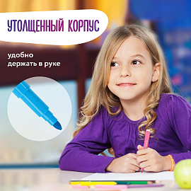 Фломастеры утолщенные 12 цветов, вентилируемый колпачок, BRAUBERG "PREMIUM", ПВХ-упаковка, 152196 фото Фломастеры утолщенные 12 цветов, вентилируемый колпачок, BRAUBERG "PREMIUM", ПВХ-упаковка, 152196