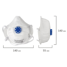 Респиратор противоаэрозольный, базовый класс защиты FFP1, с клапаном, формованный, ИСТОК, 892507 фото Респиратор противоаэрозольный, базовый класс защиты FFP1, с клапаном, формованный, ИСТОК, 892507