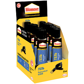 Клей-гель универсальный МОМЕНТ, 30 мл, в шоу-боксе, 997778 фото Клей-гель универсальный МОМЕНТ, 30 мл, в шоу-боксе, 997778
