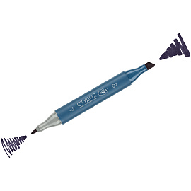 Маркер двусторонний для скетчинга Гамма "Студия", фиолетовый темный, корпус трехгранный, пулевид./клиновид. наконечники