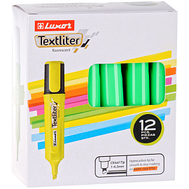Текстовыделитель Luxor "Textliter" зеленый, 1-4,5мм фото Текстовыделитель Luxor "Textliter" зеленый, 1-4,5мм