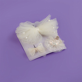 Заколки для волос MESHU с топперами, 3шт., светло-бежевый, европодвес фото Заколки для волос MESHU с топперами, 3шт., светло-бежевый, европодвес