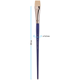 Кисть художественная синтетика упругая Гамма "Манеж", плоская №12, длинная ручка