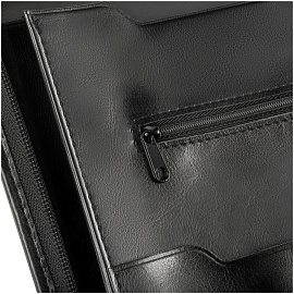 Папка деловая OfficeSpace "Merkury" имп. кожзам., на молнии, блокнот, зажим для бумаг