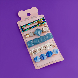 Заколки для волос MESHU, синие, 5шт., европодвес фото Заколки для волос MESHU, синие, 5шт., европодвес