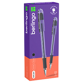 Ручка шариковая Berlingo "I-10" черная, 0,4мм, грип фото Ручка шариковая Berlingo "I-10" черная, 0,4мм, грип