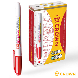 Маркер для белых досок Crown Multi Board Slim красный (толщина линии 2 мм)