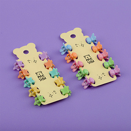 Заколки для волос MESHU, пастельные мини-крабики, 1см, 10шт., европодвес