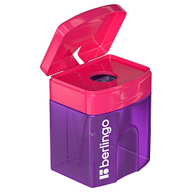 Точилка пластиковая Berlingo "Fuze" 1 отверстие, контейнер, ассорти фото Точилка пластиковая Berlingo "Fuze" 1 отверстие, контейнер, ассорти